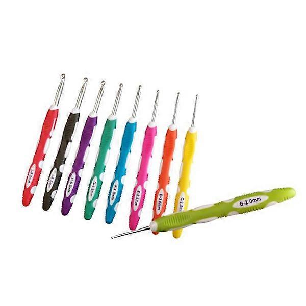 N022 - Set of 9 ergonomic crochet hooks multicolor one size