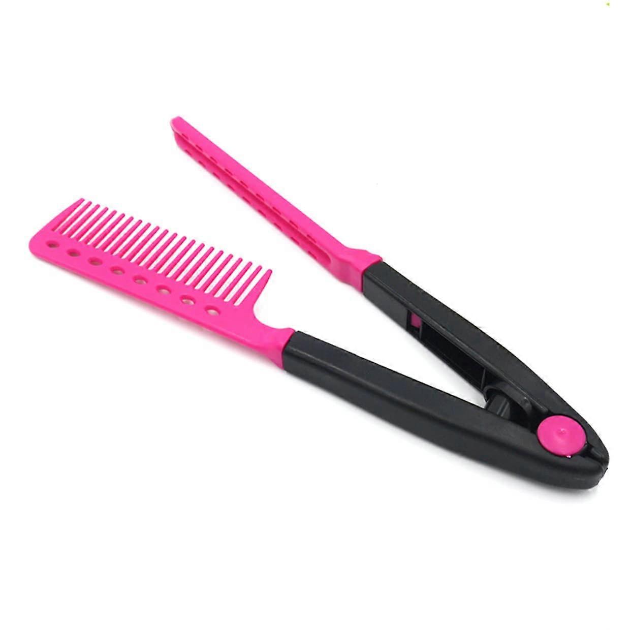 Hair Straightener Comb with Foldable V Shape Design for Painless Detangling and Travel Styling