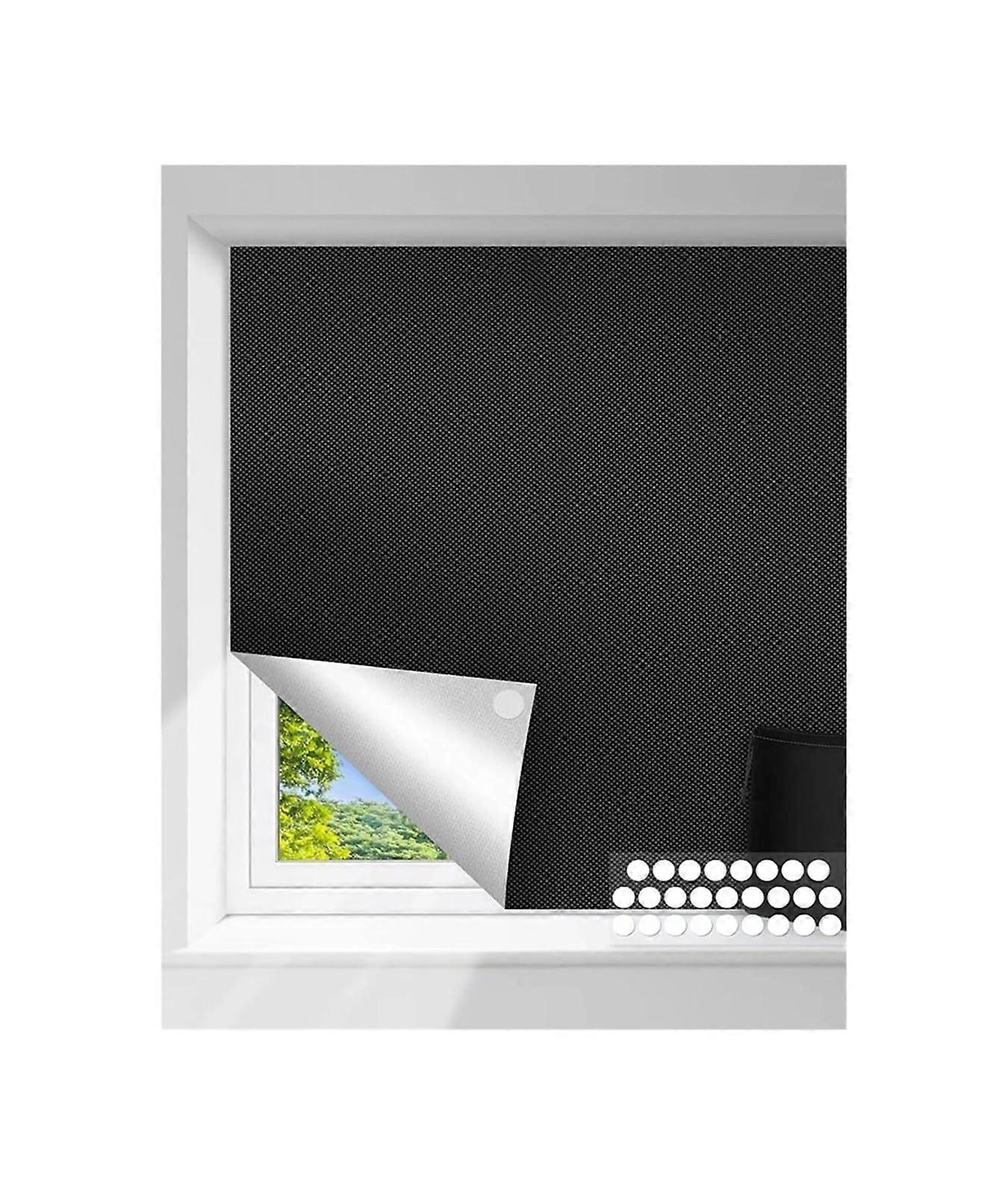 Blackout Curtains with Reusable Adhesive, NoDrill Window Blackout Shades for Travel, 39.4'x59.1'