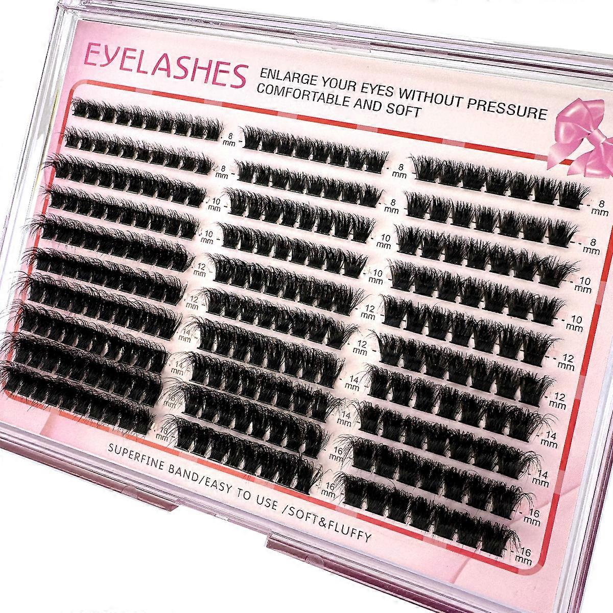 30Rows Cluster Eyelash Extension 8-16mm Mix Fluffy Thick Lash Clusters 60D80D100D Wispy Individual Eyelash Extension Cluster