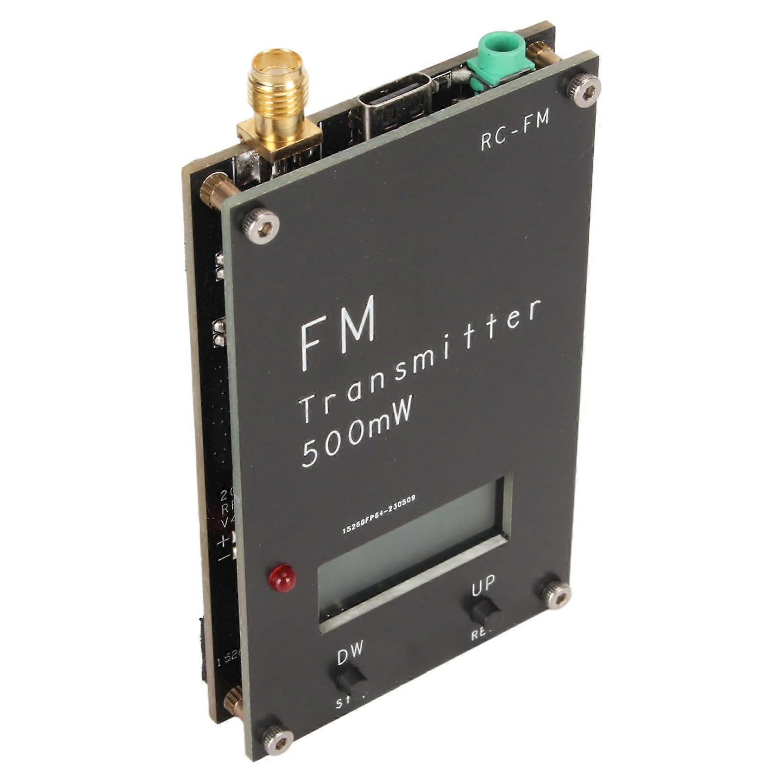 FM Transmitter 2000M Long Range Broadcasting 88‑108MHz with Clear LCD Display Adjustable Frequency
