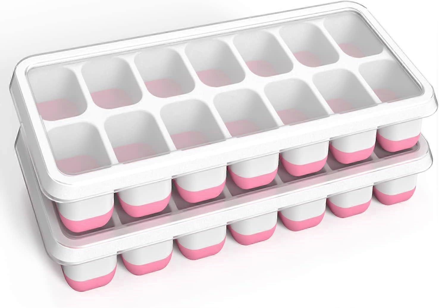 Silicone Ice Cube Tray Stackable Spill Resistant Easy Release Freezer Tray