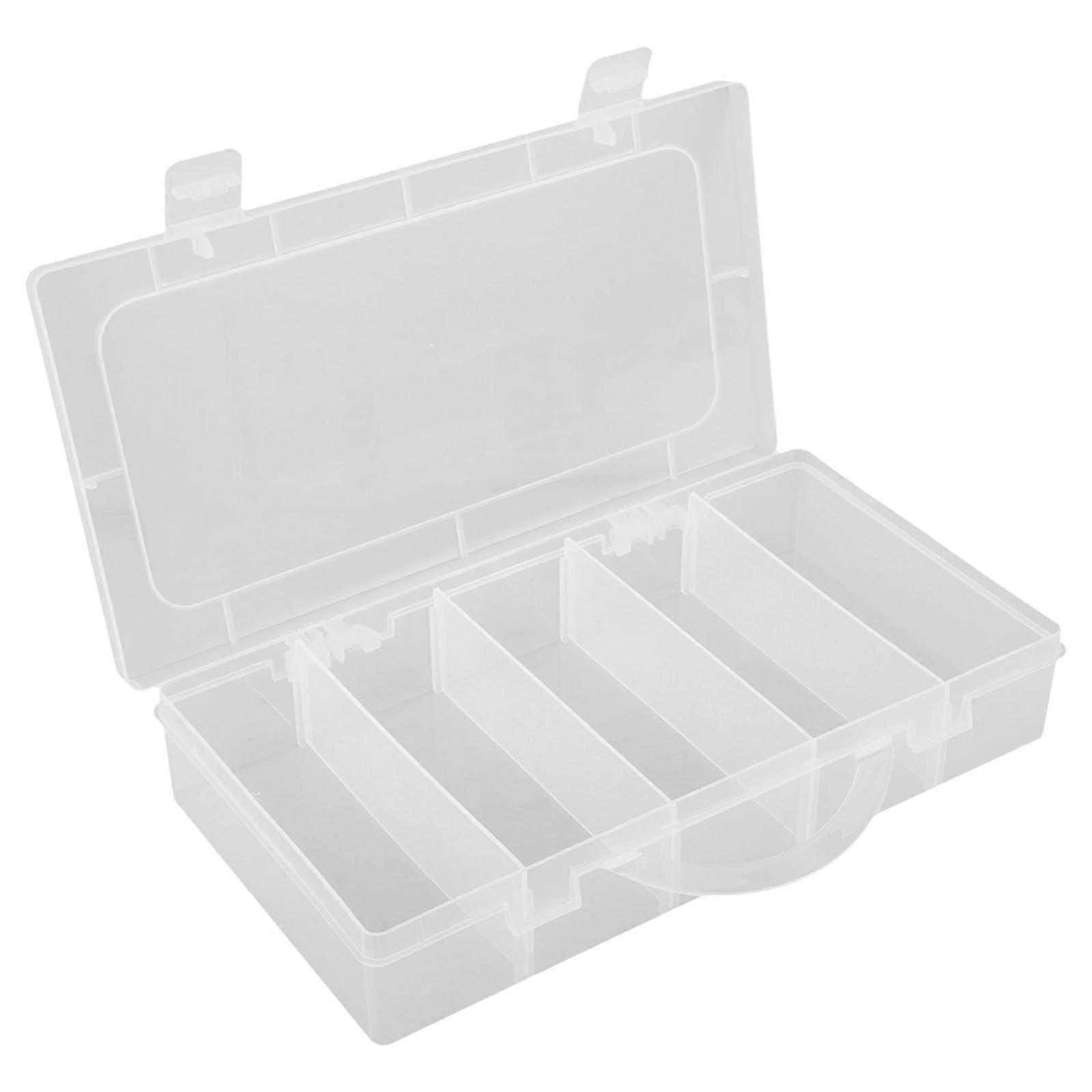Tool Storage Box with 5 Removable Compartments, Plastic Organizer Case for Hardware, Jewelry and Office