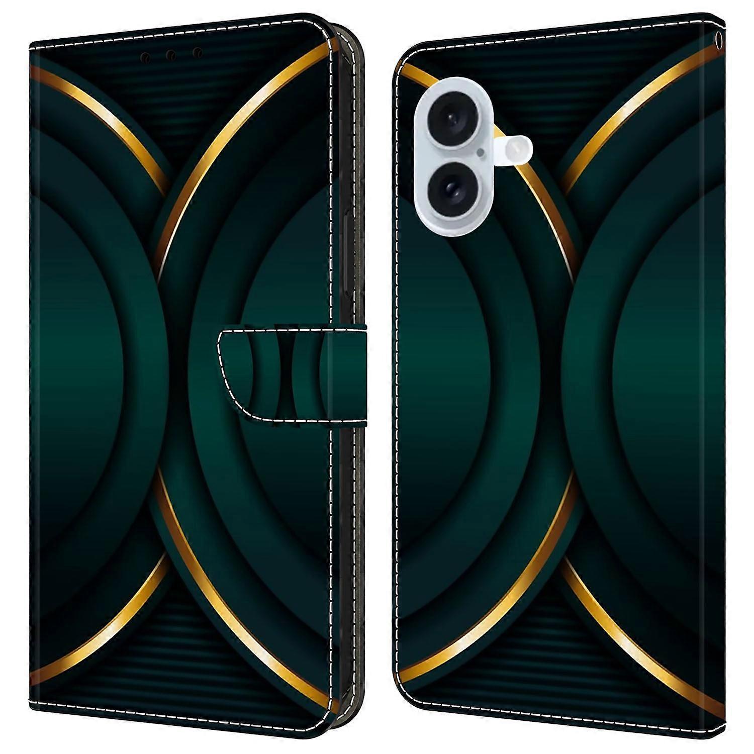 For iPhone 16 Plus Case 3D Pattern PU Leather Wallet Phone Cover with Stand