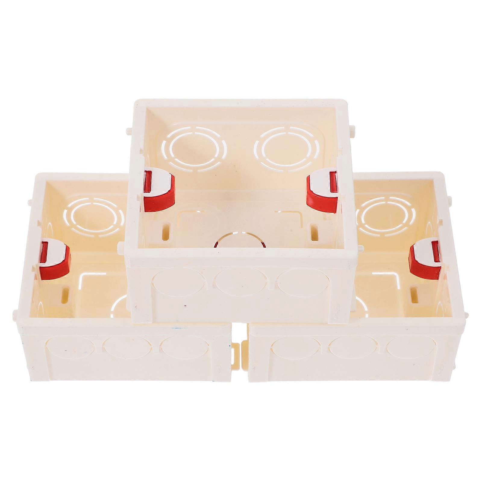 3Pcs Electrical Outlet Boxes for Connecting PVC Wall Mounted Junction Box