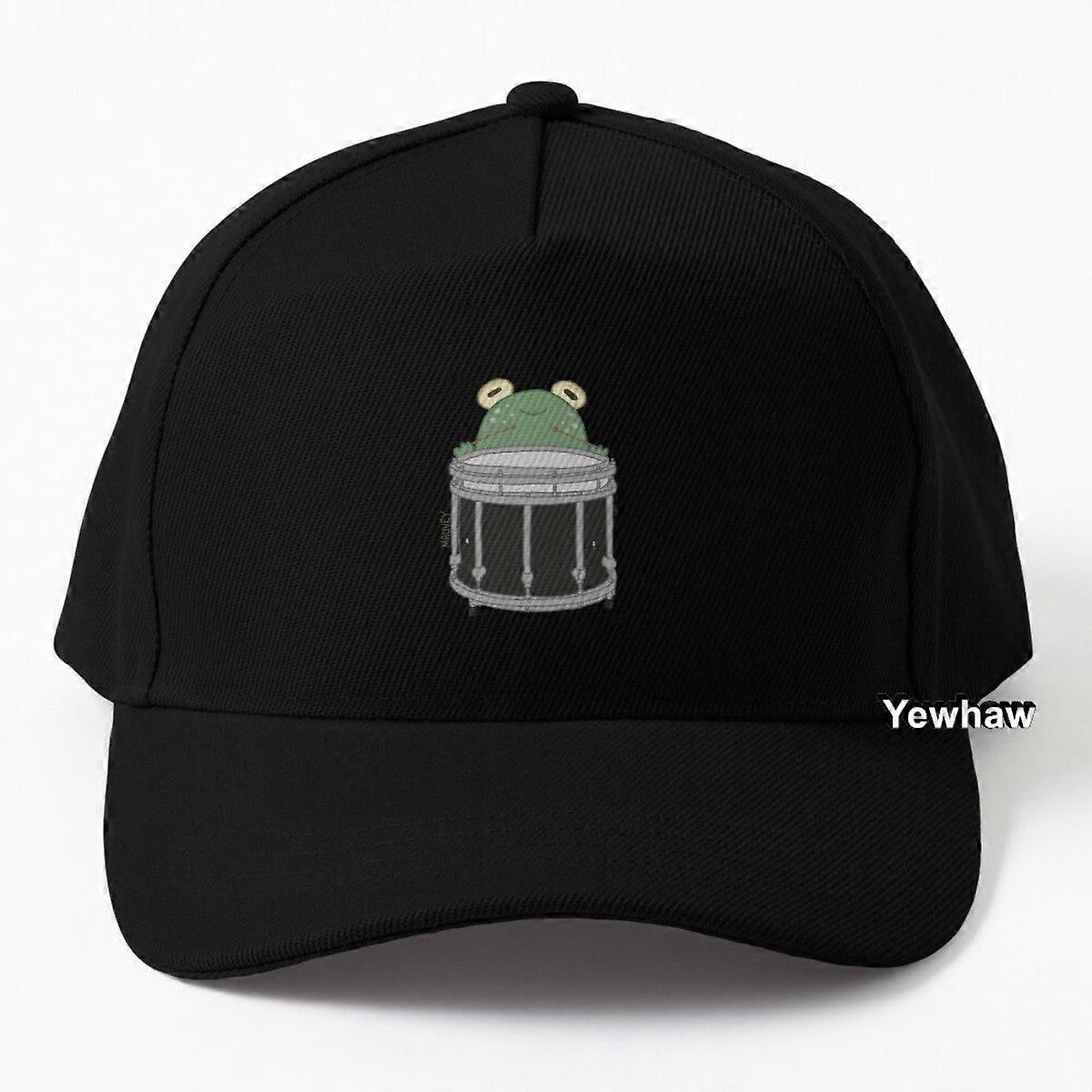 Frog Playing Snare Drum Baseball Cap Cute Doodle Cartoon Marching Band