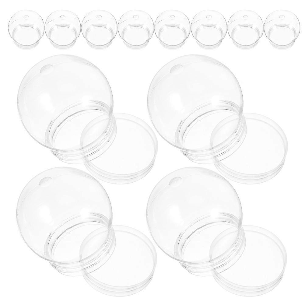 Snow Globe Kit Clear Plastic Globes for Decor 12Pcs DIY Set