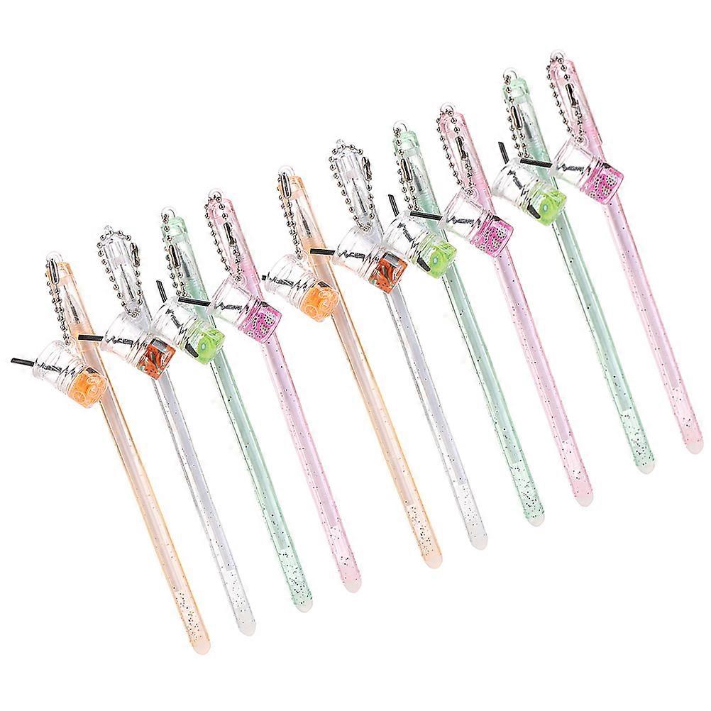 Cup Pendant Gel Pen for Writing Use 10Pcs Roller Pen Assorted Styles