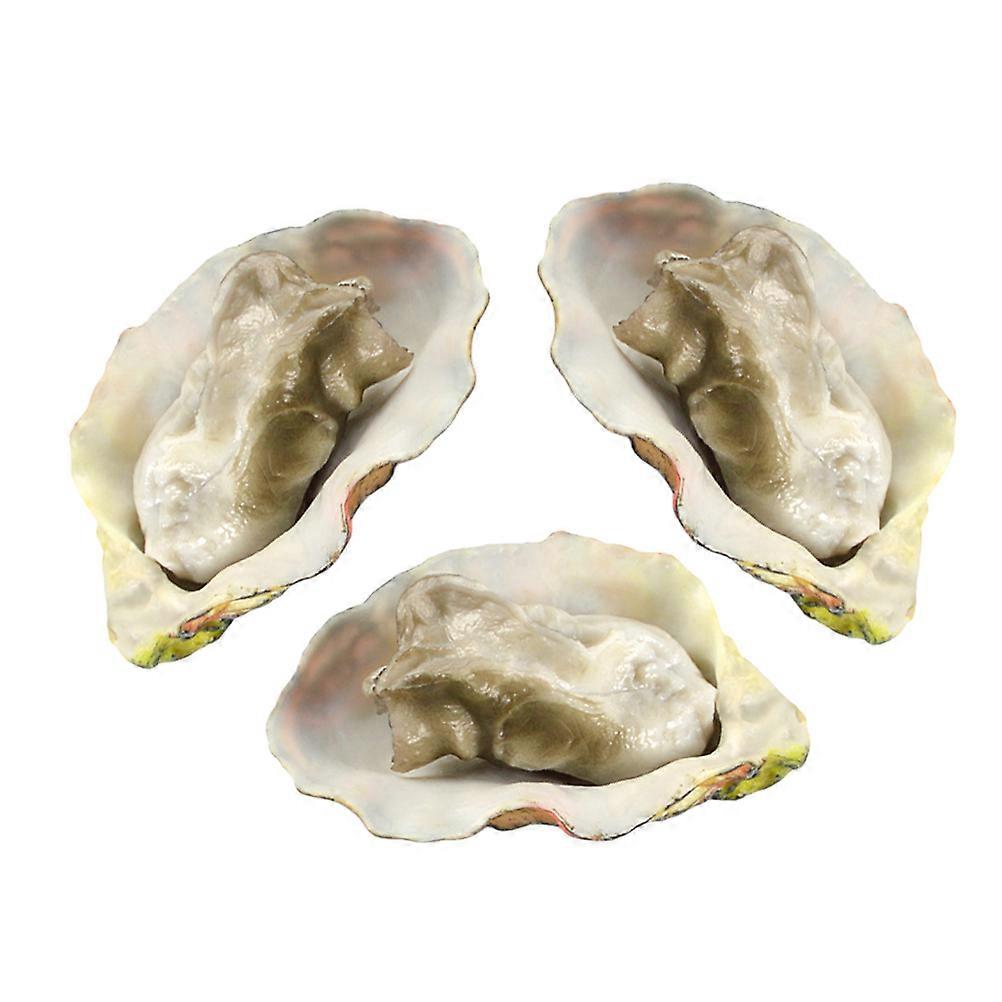 3Pcs Simulation Oyster Model Artificial Shellfish for Decoration