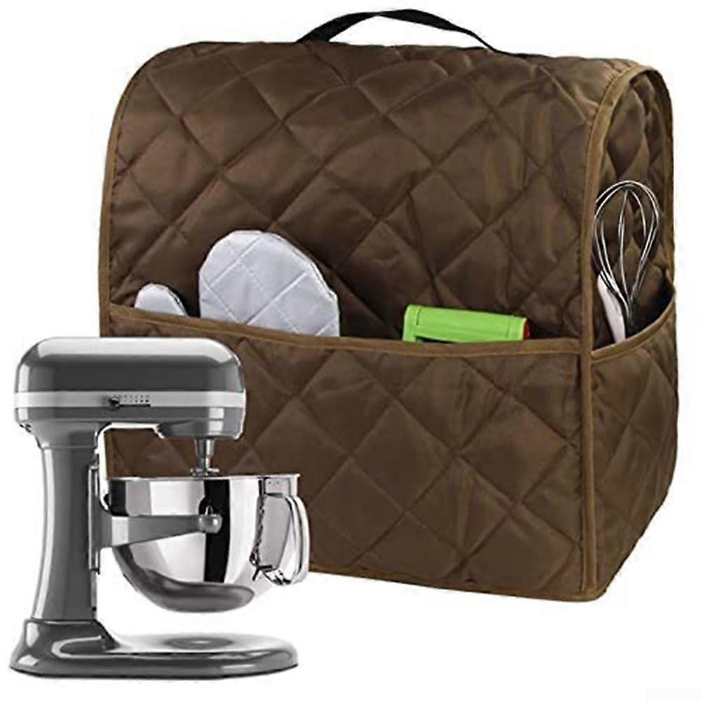 Stand Mixer Dust Cover Coffee Quilted Polyester Dustproof Durable for KitchenAid 4.5QT