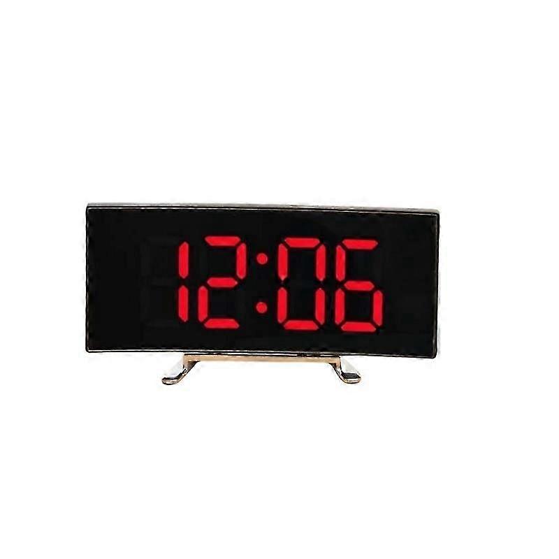 LED Digital Alarm Clock Mains USB/Battery Temperature Large Mirror Display 2025