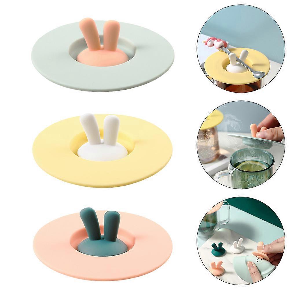 Silicone Cup Cover Leakproof Mug Lid for Coffee Use 3Pcs