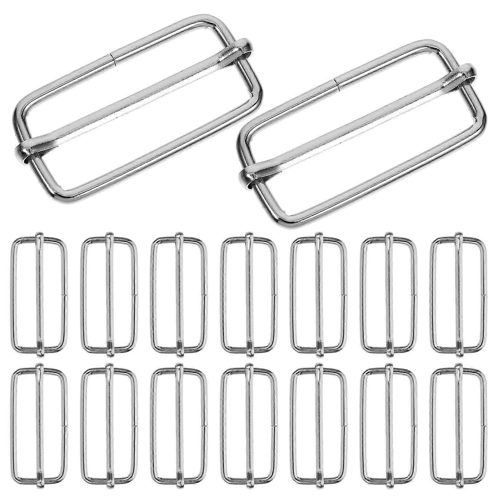 Metal Buckles Slide Connection for Strap Adjustment 60Pcs Silver