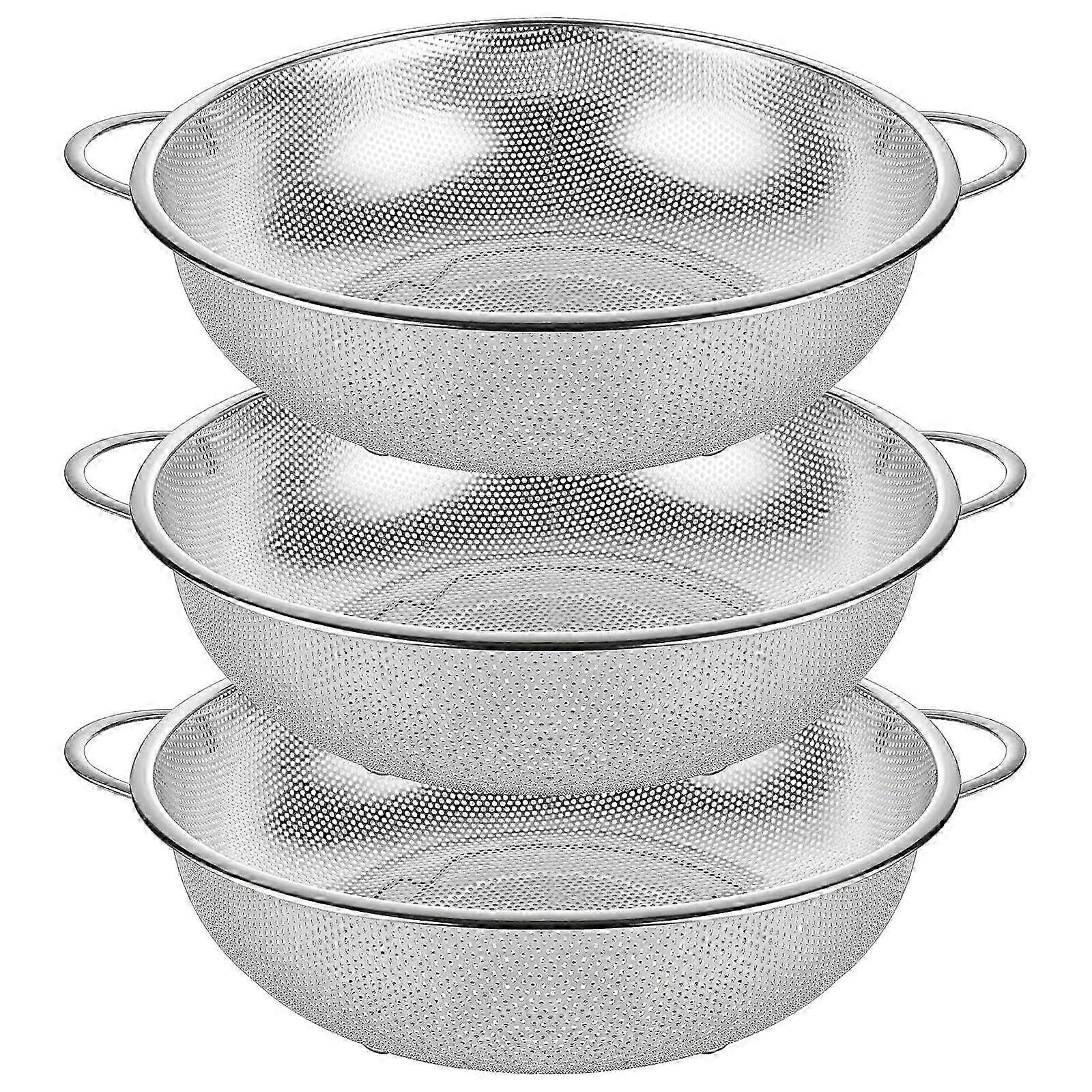 3 Pack Stainless Steel Colander for Kitchen Large Size 26-27s
