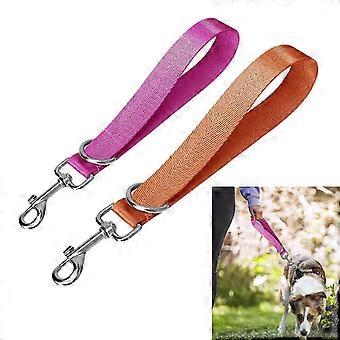 26-27 Short dog collar for education, 9 -inch short collar, traffic collar for dogs, domestic money collar for large middle middle dogs (orange and pu