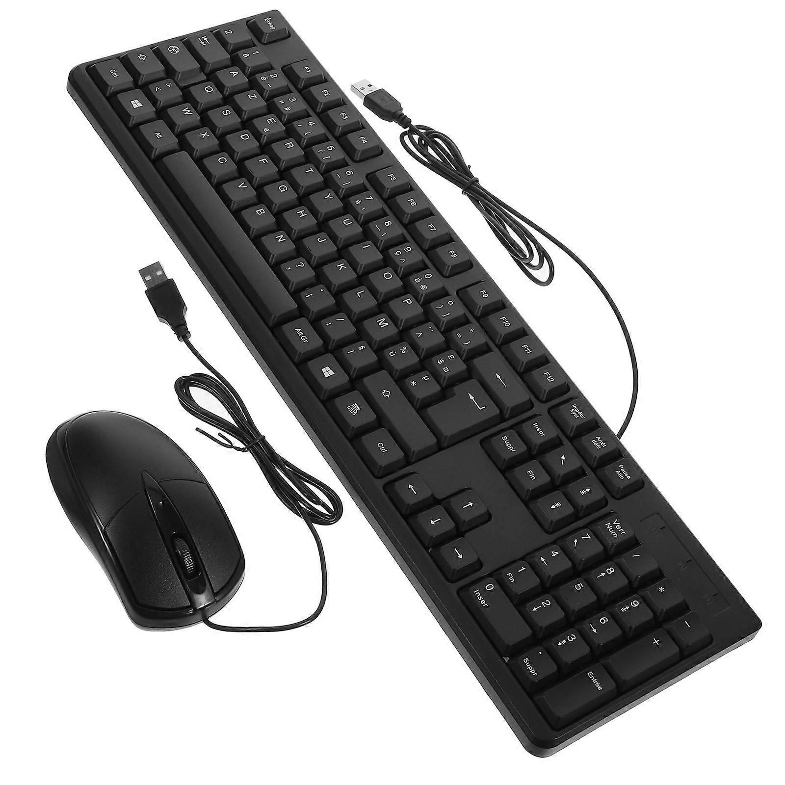Gaming Use Keyboard with Mouse USB Wired Combo 1Set Black ABS Material
