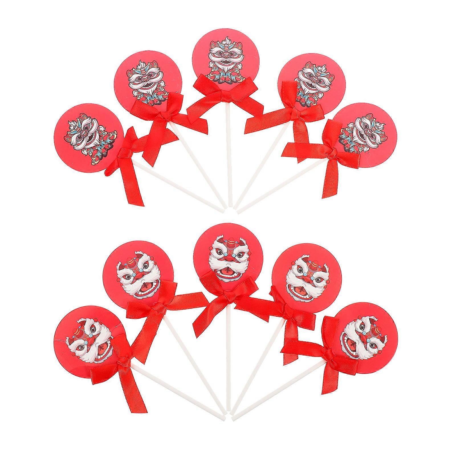 Lion Cake Topper Cake Inserting Toppers 50Pcs for Party