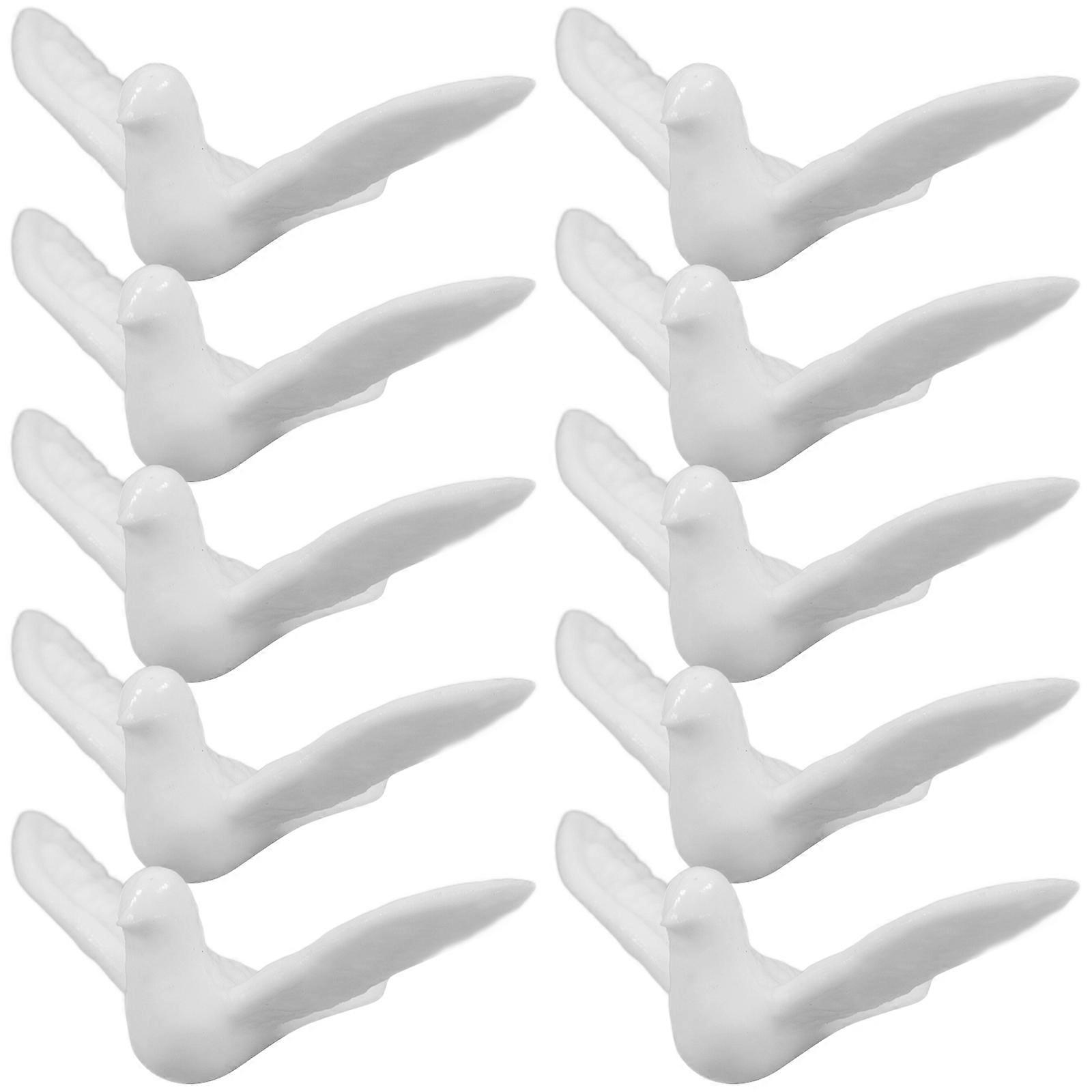 Simulated Miniature White Dove Models for Decoration 10 Pieces Set