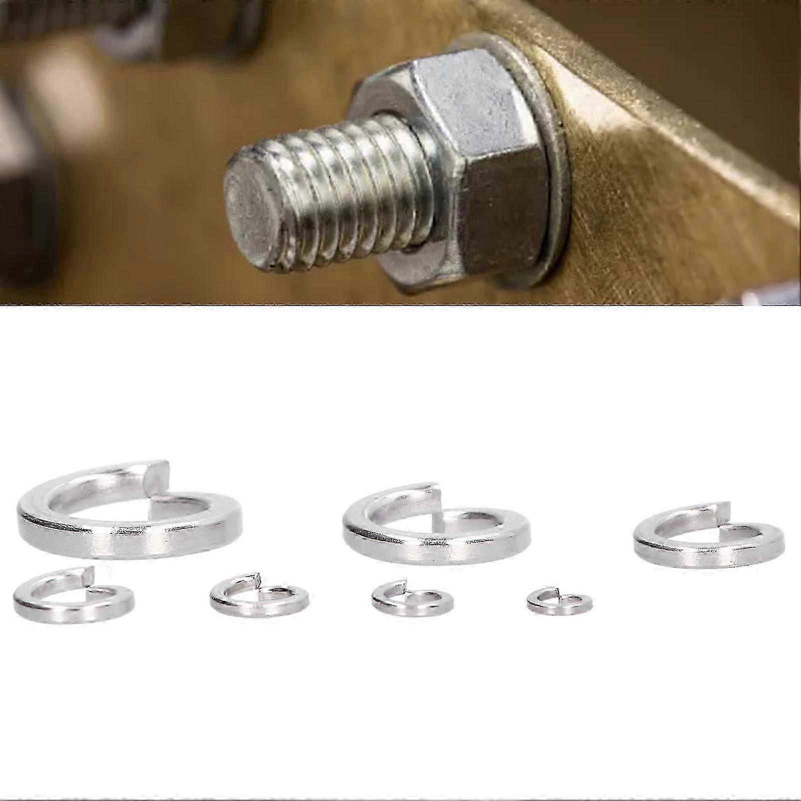 2025 150Pcs Spring Lock Washers Split Square Section Assortment Tool A2 Marine Grade Stainless SteelM6