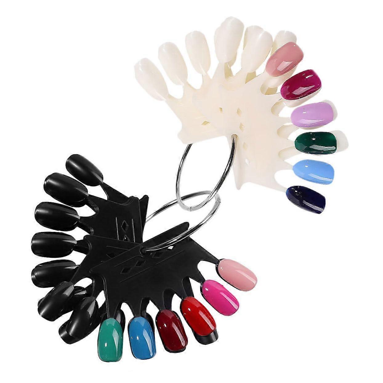 Nail Display Stand 2pcs Practice Cards with Ring for Quick Color Selection and Salon DIY