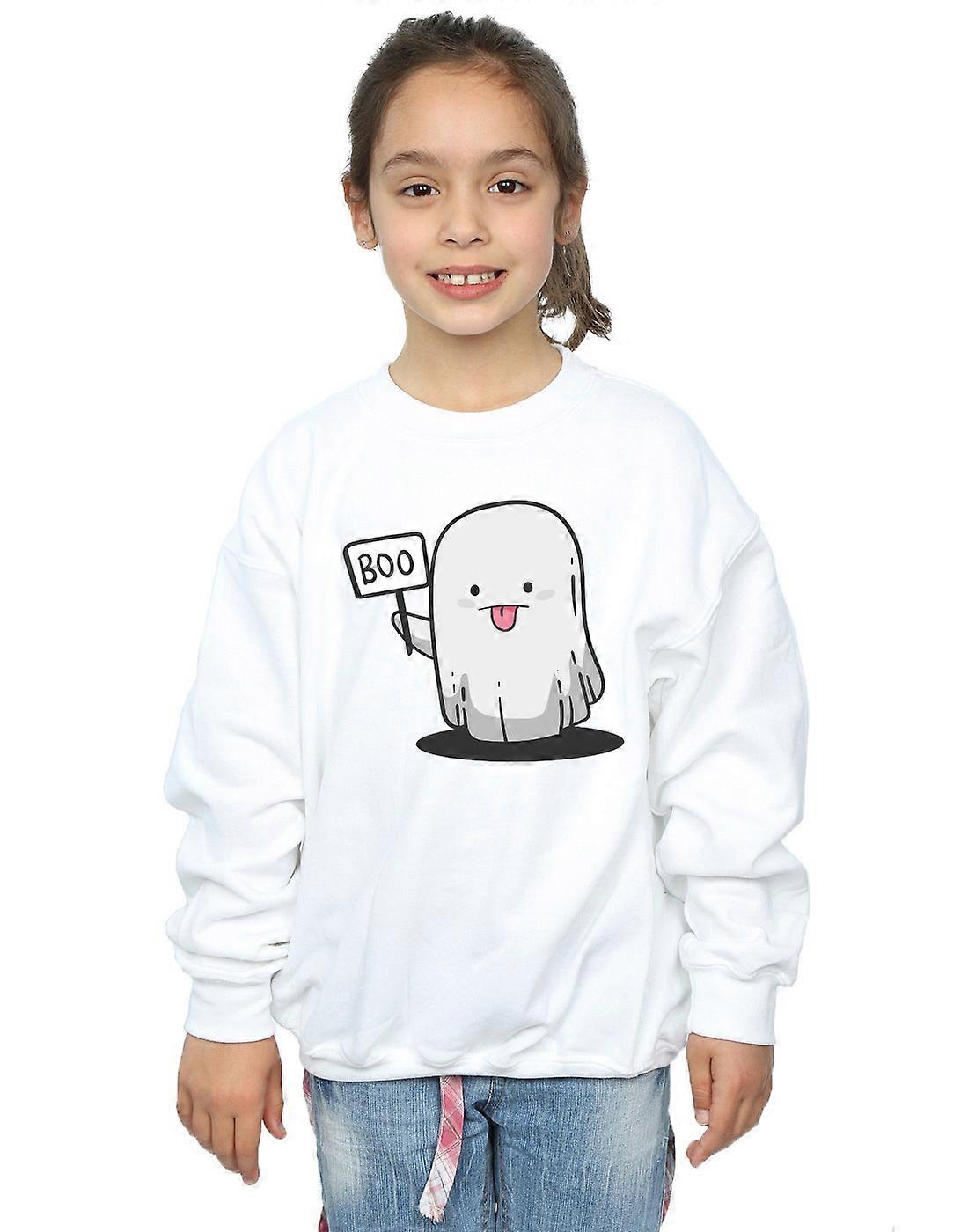 Halloween Girls Ghost Boo Sweatshirt