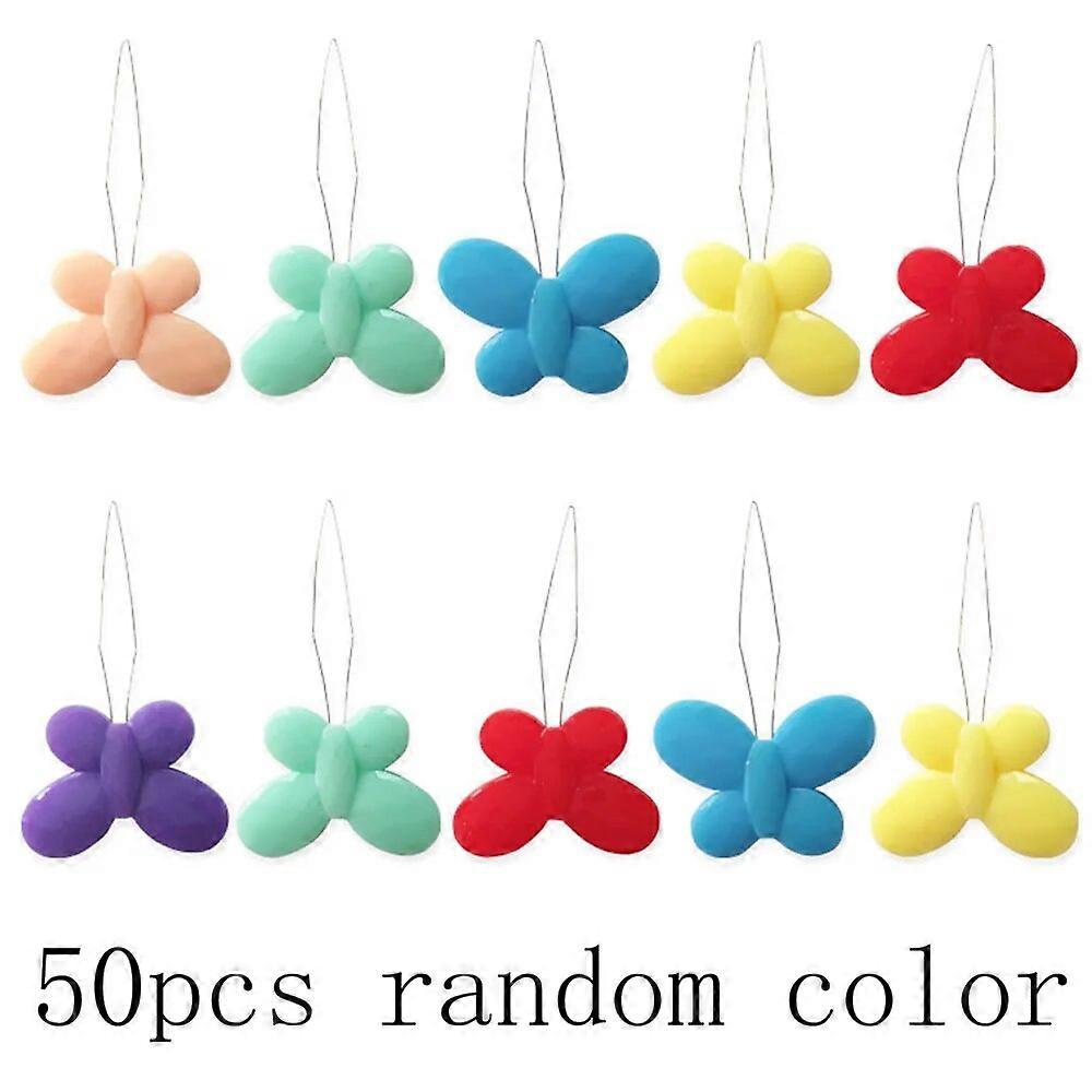 10-50pcs Random Color Needle Threader Elderly Easy Sewing Device Thread Guide Tool Hand Machine Needlework Flower Butterfly Head