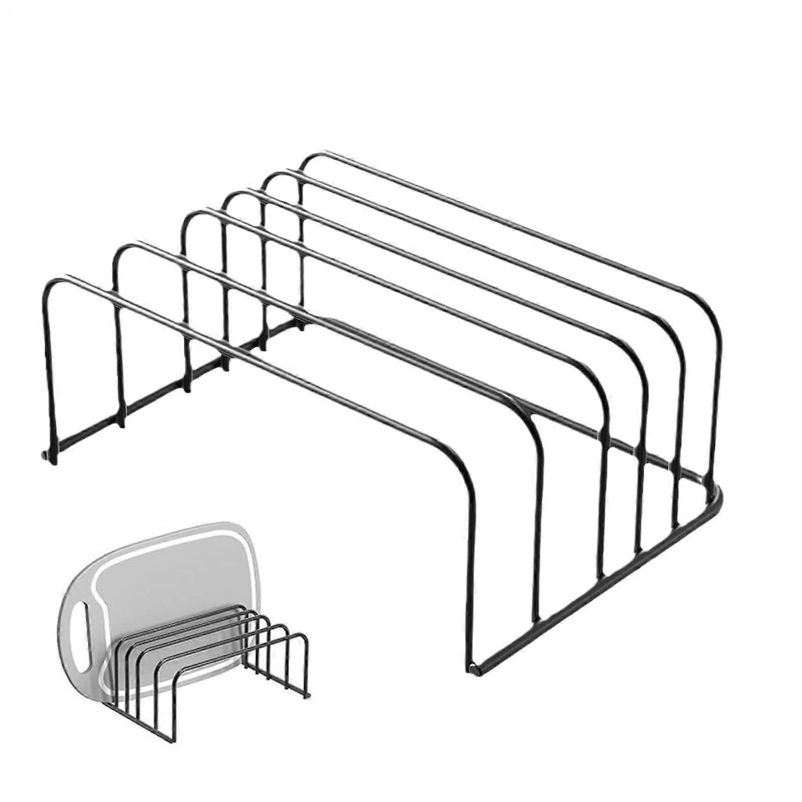 Adjustable Dish Drying Rack with 5 Slots, NonSlip Kitchen Storage Organizer for Cutting Boards