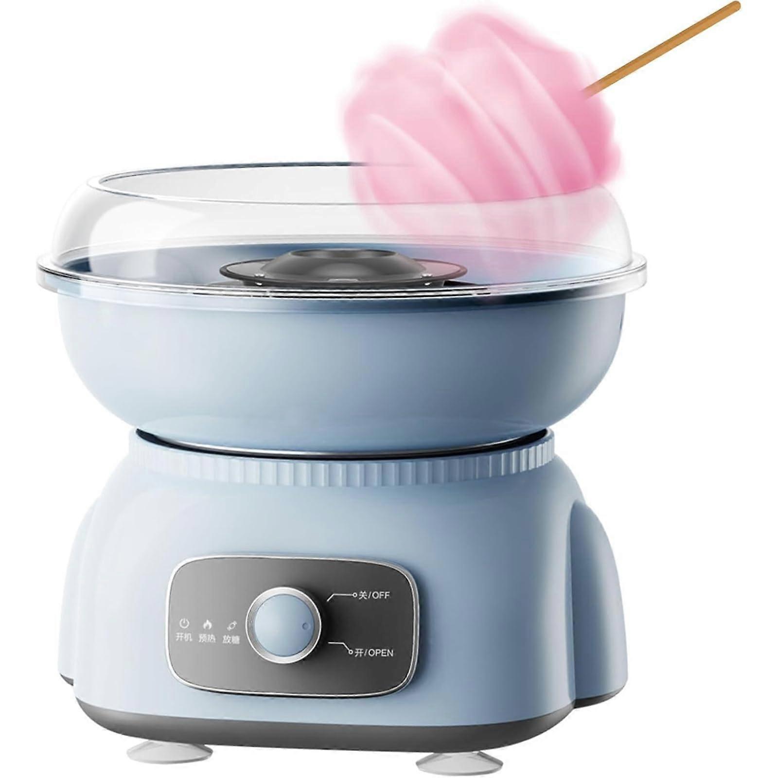 Electric Cotton Candy Machine and Marshmallow Maker with Extra Large Tray, Fast Heating, Light Blue
