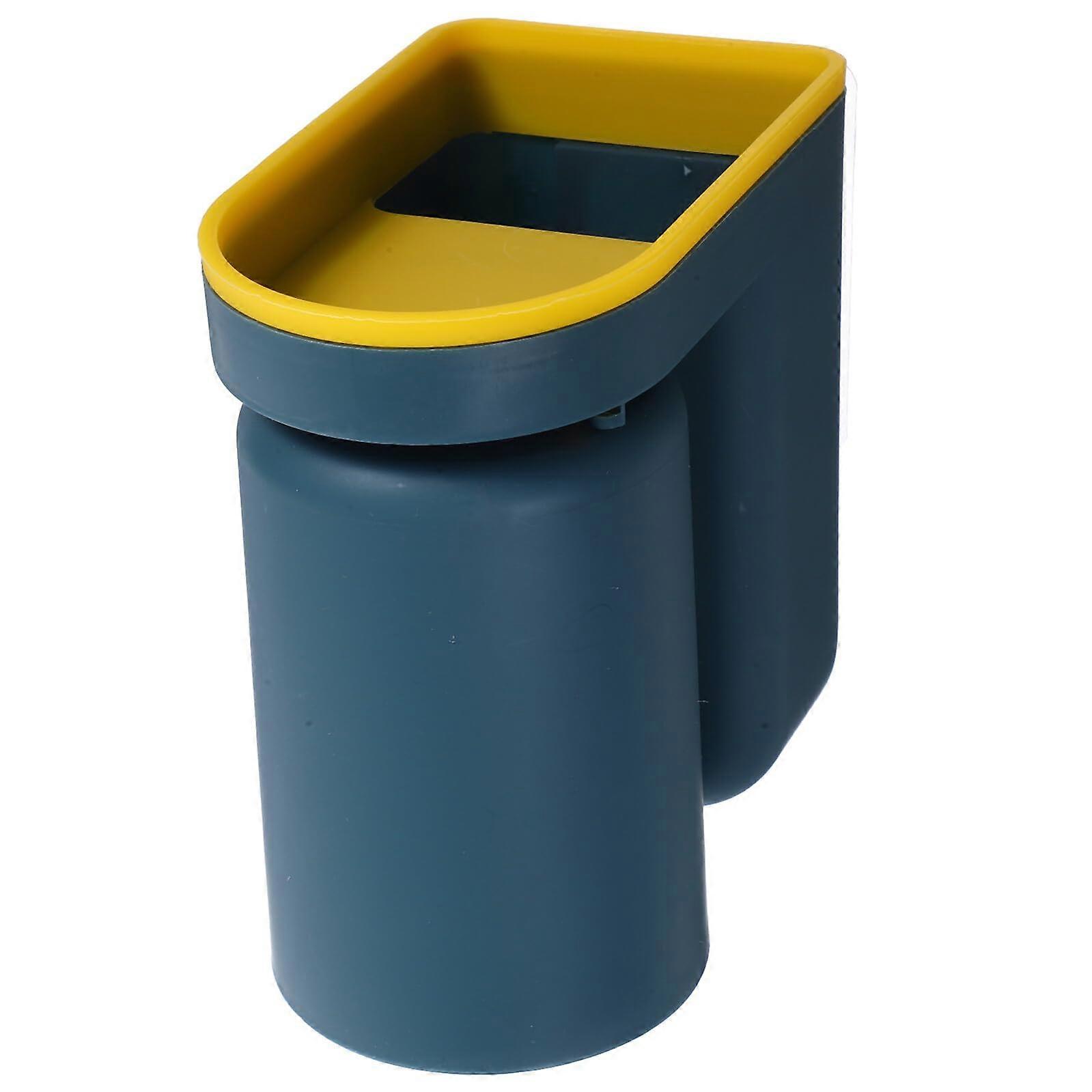 Wall Mounted Toothbrush Holder with Cup SpaceSaving Bathroom Organizer for Razors Blue