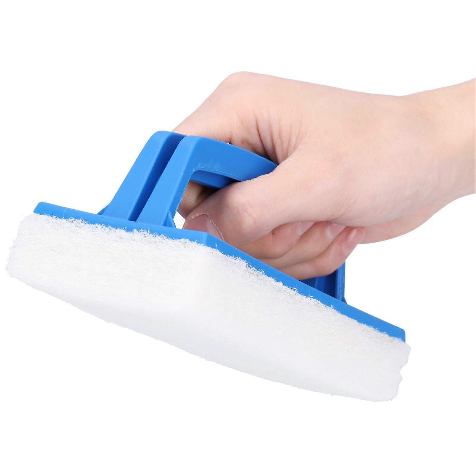 Pool Scrub Brush with Ergonomic Grip Handle and Reusable Sponge Pad for Tile, Wall, Floor Cleaning