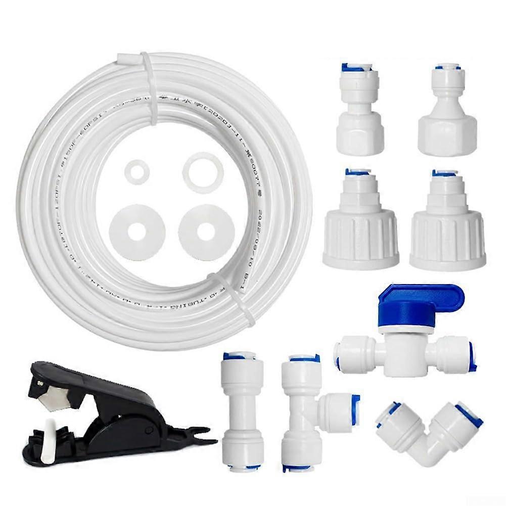 Refrigerator Water Supply Line 15m Kit with Connectors for Fridge Ice Maker, Tool Install