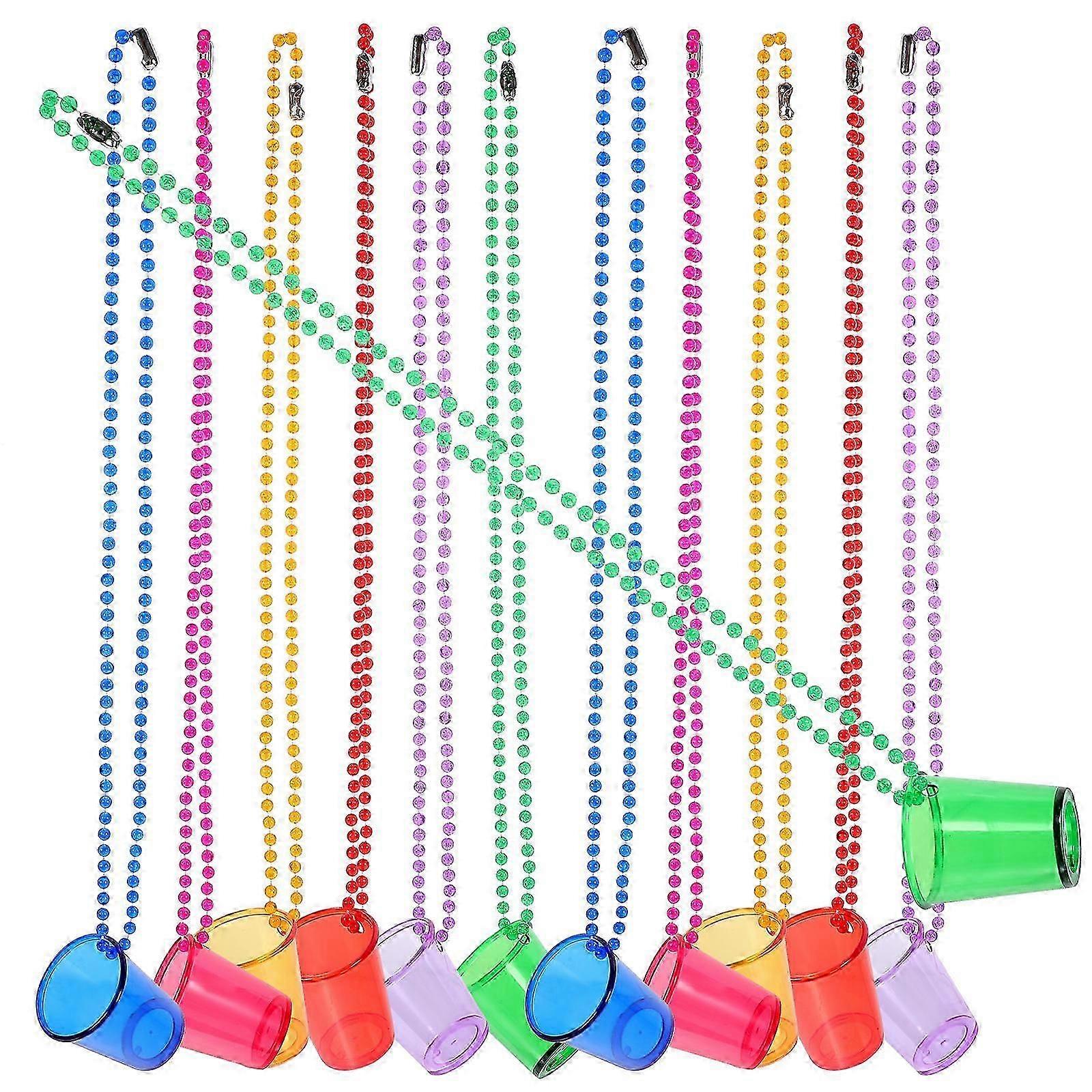 Beaded Necklaces for Bachelorette Party 60Pcs Assorted Color Plastic Necklaces