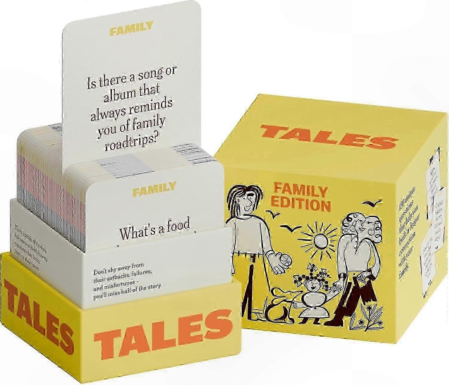 TALES 150 Conversation Cards, Family Edition, Perfect for Family Games for Adults, Teens, and Kids, Gifts, Holidays, and Gatherings