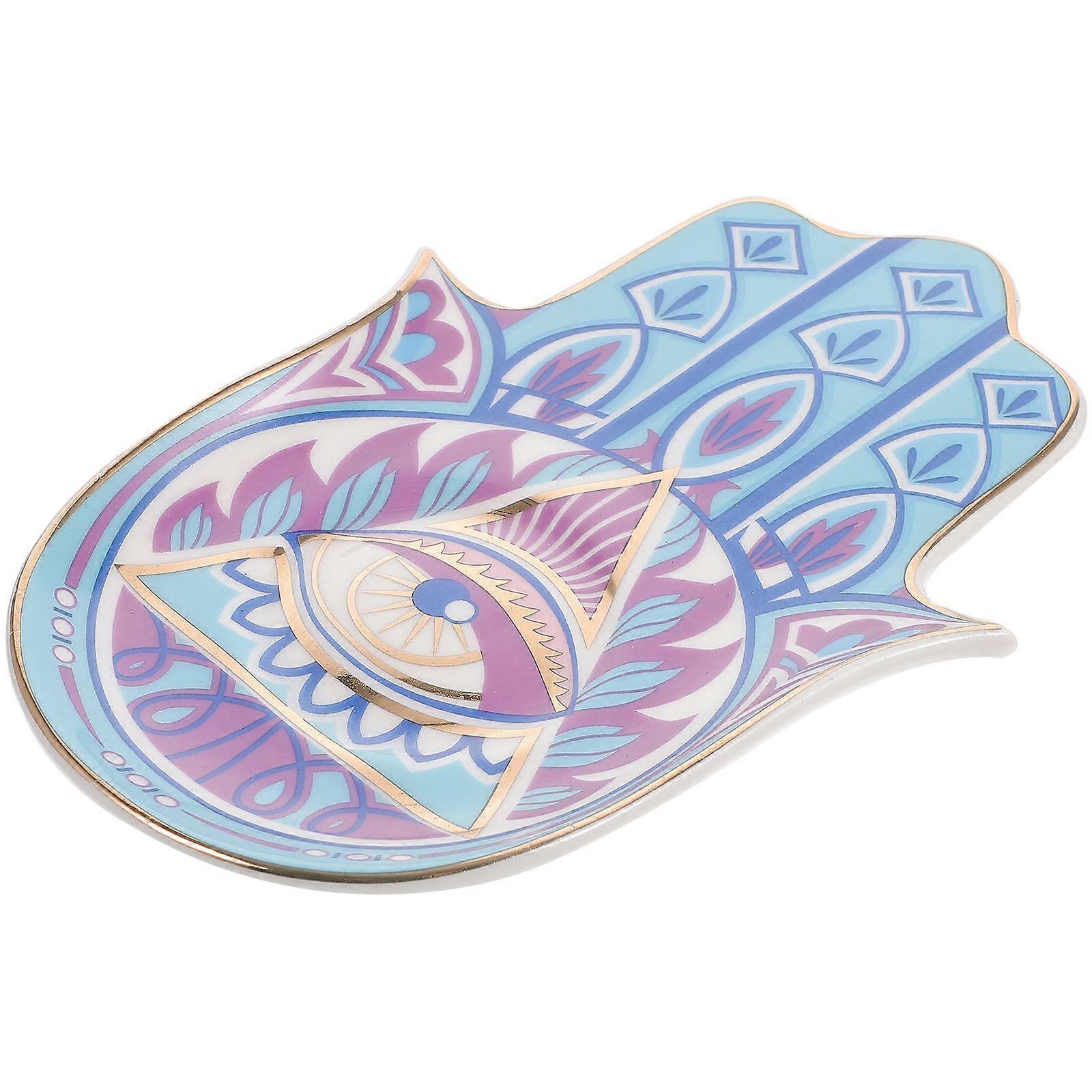 Evil Eye Ceramic Jewelry Tray Decorative Plate for Storage 4Pcs Set