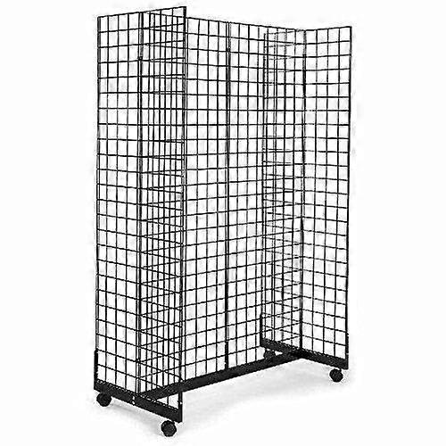 Black Gridwall Gondola Merchandiser 2x6 Compact Retail Display with Durable Metal Construction