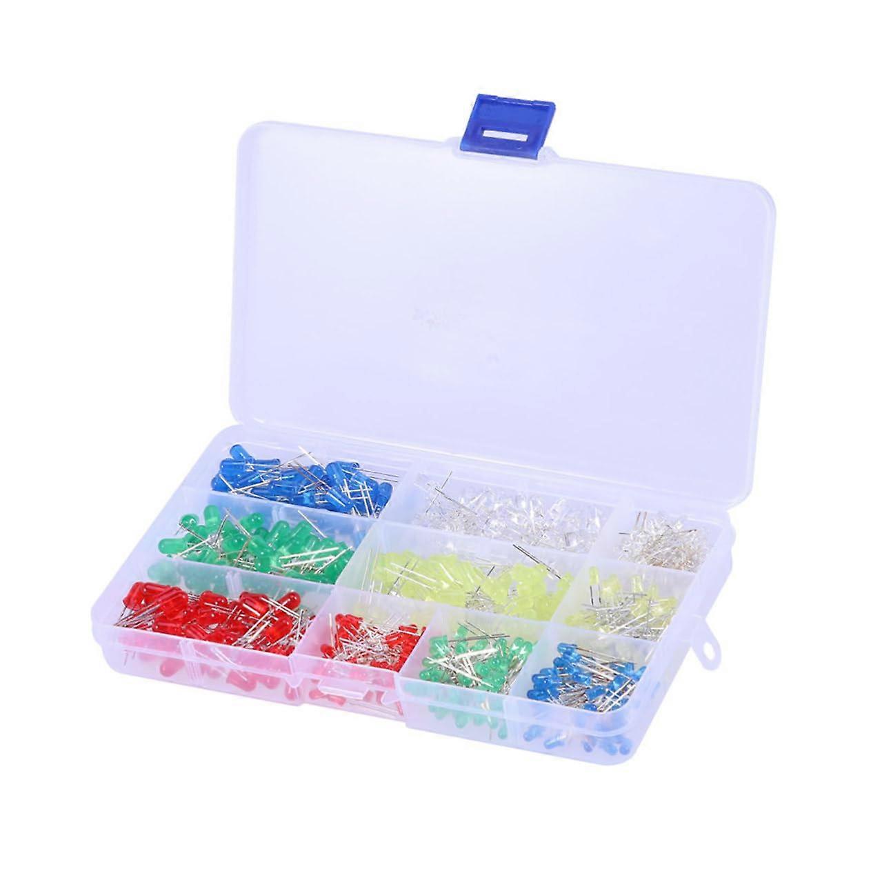 500pcs LED Diodes Kit with Resistors, Multiple Colors for DIY PCB Electronics and Experiments