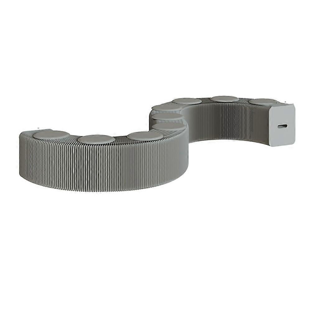 Folding Bench with Adjustable Length and Honeycomb Support, 9Seater Expandable Sofa Bench Gray