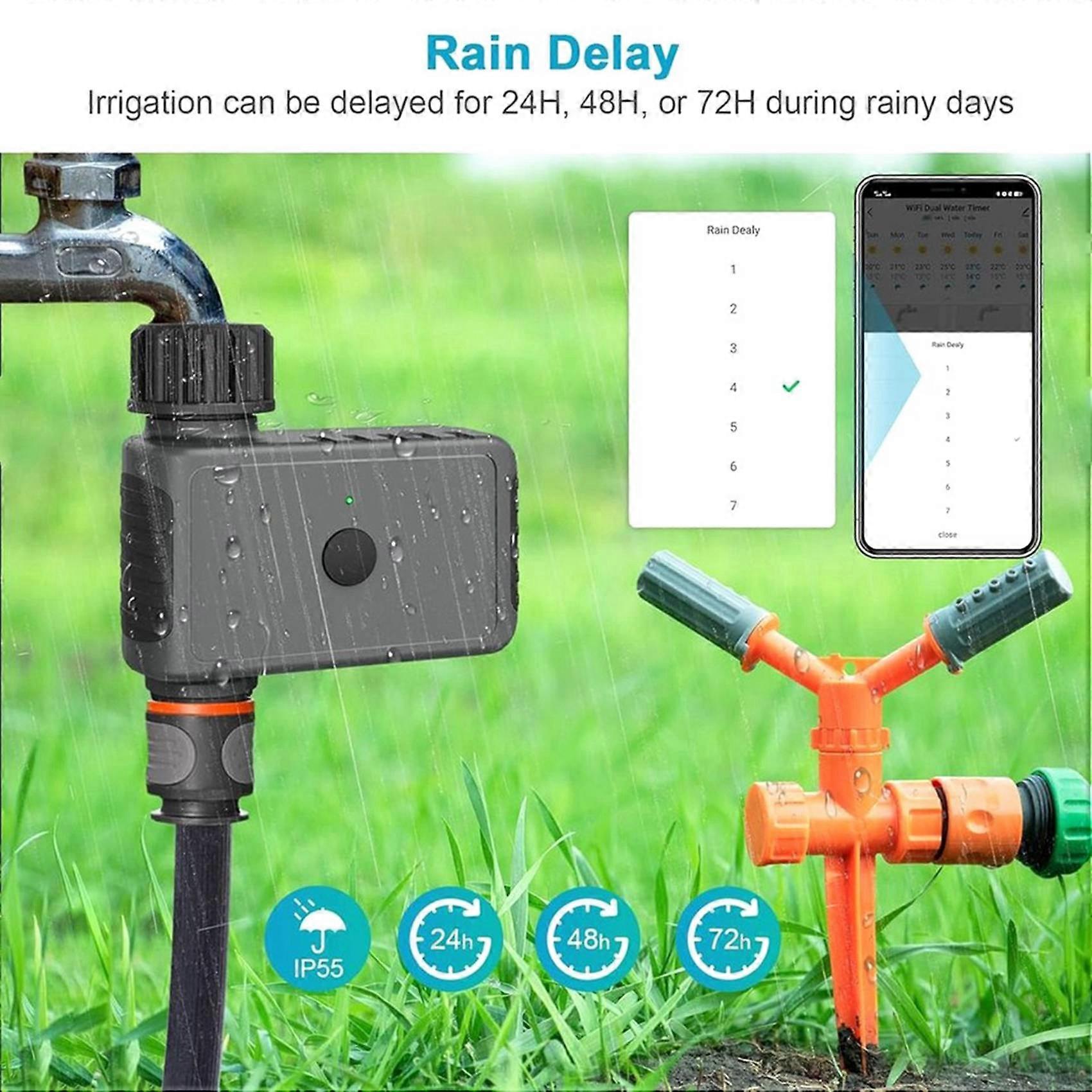 Automatic Sprinkle Timer Remote Garden Water Timer Smart Irrigation Watering System Hose Control Unit US Plug