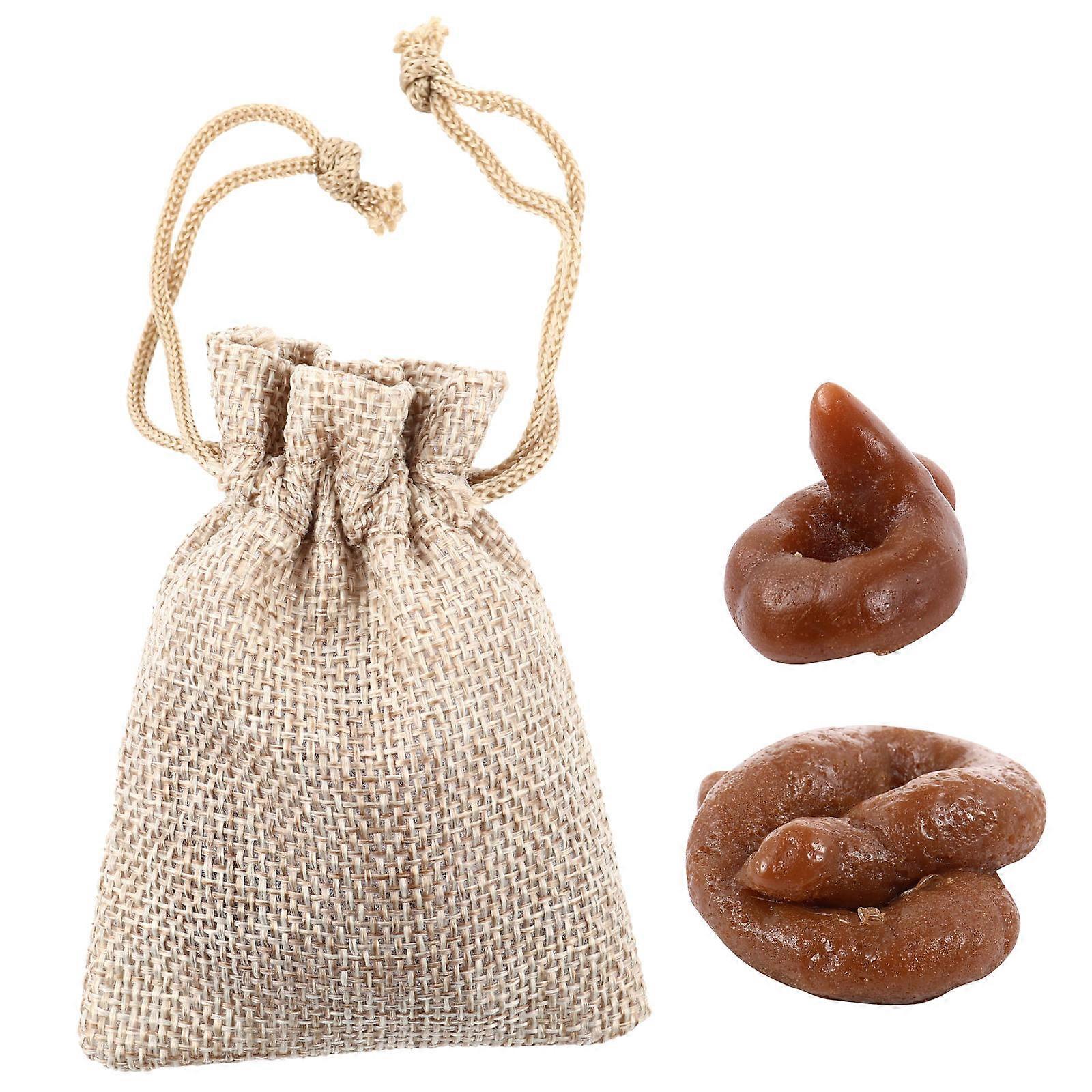 Simulation Cat Poo Toy Poo Prank for Party Use 2Pcs Brown Tpr Material