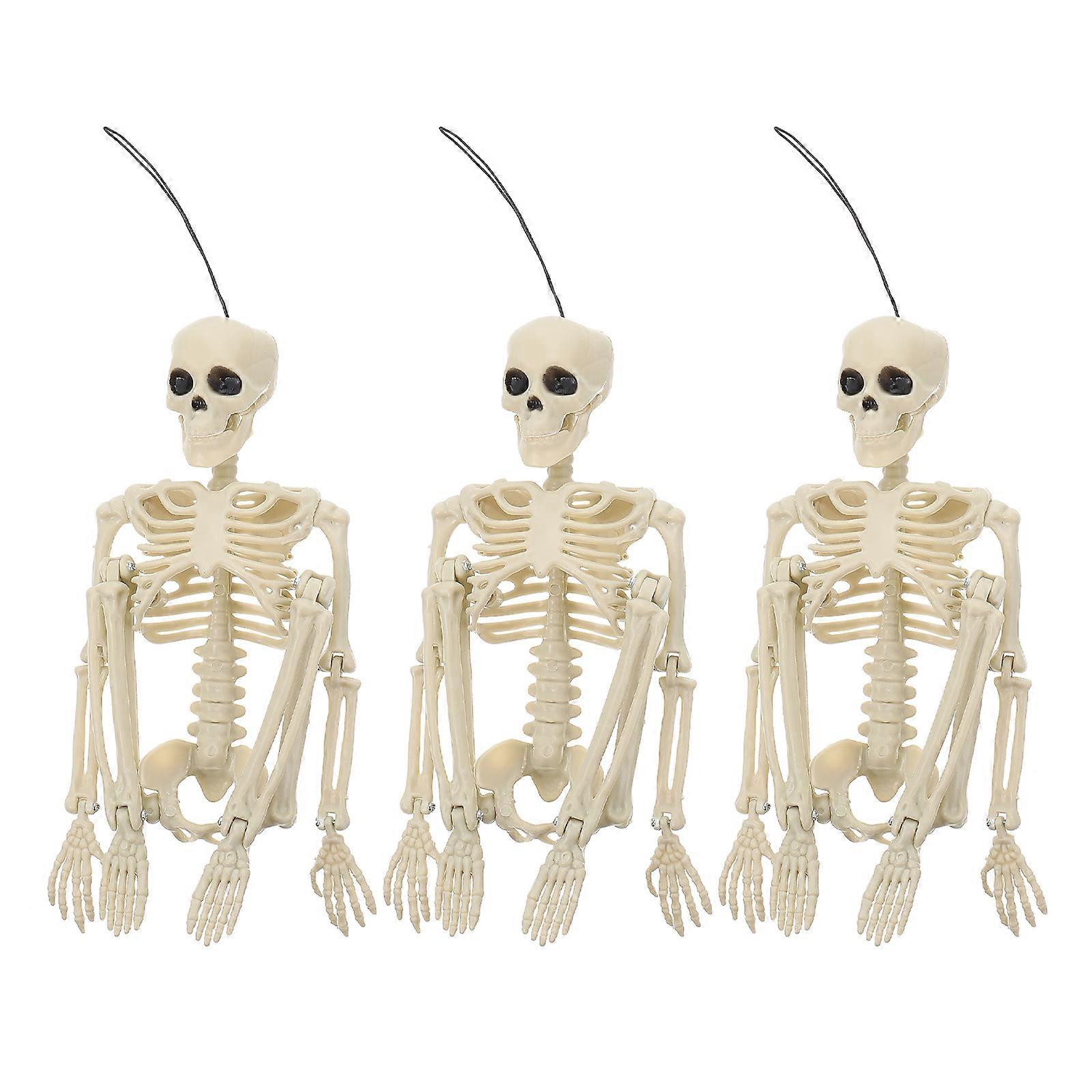 Skull Skeleton Prop Small Skeleton Model for Decor 3Pcs Halloween Prank