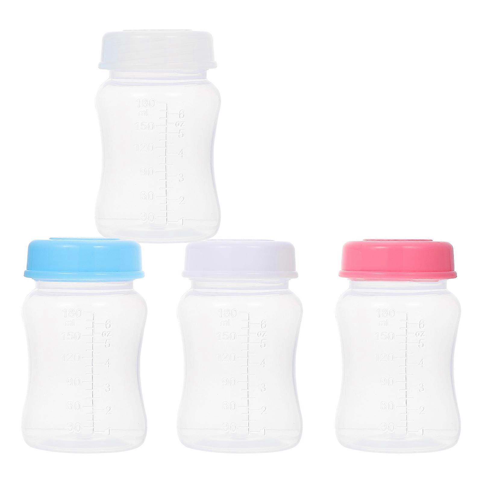 Milk Bottle Wide Breast Nursing Bottle for Storage 4Pcs Plastic Assorted