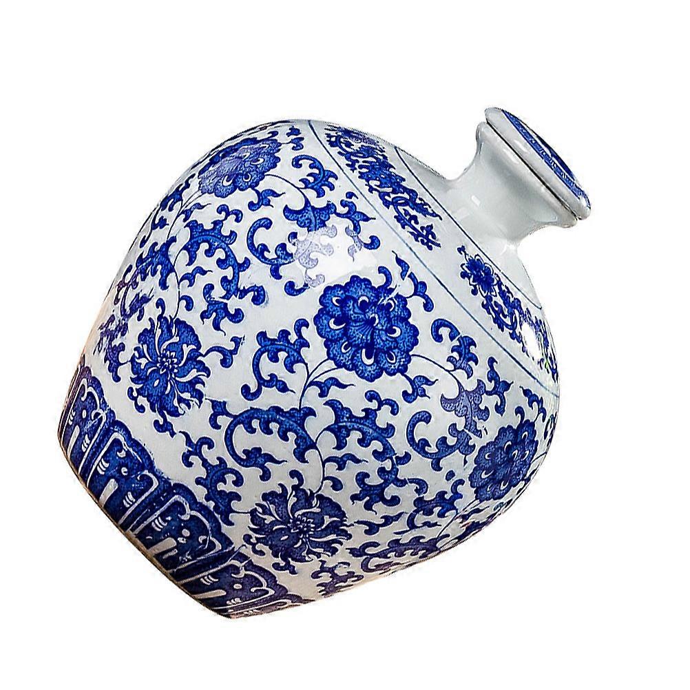 Hand-Painted Ceramic Wine Canister for Storage 1Pcs Decorative Jar