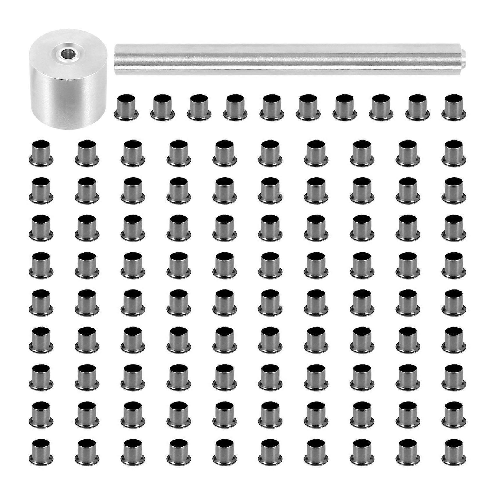 1Set Tools+100Pcs Rivets Nail Installation Tools with Silver Brass Nails