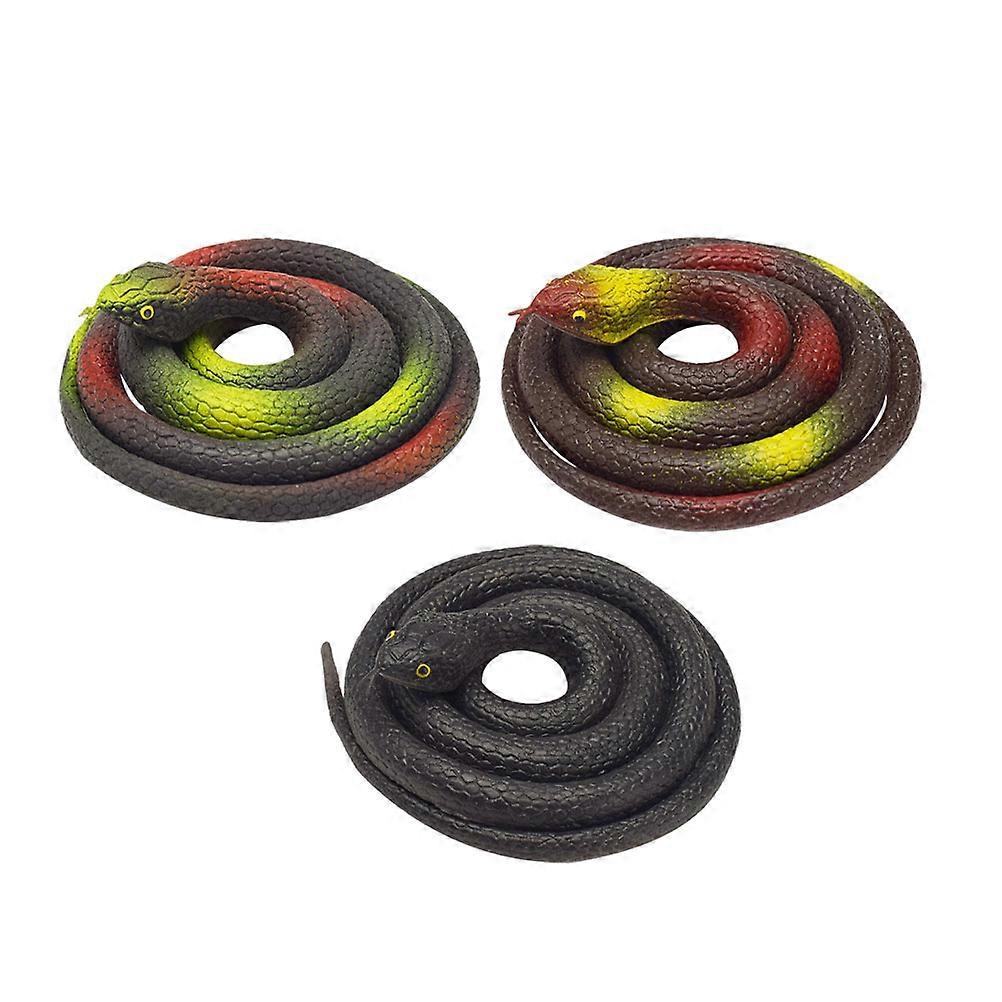 Simulation Snake Toy Plastic Cobra Model for Playing 3Pcs Set