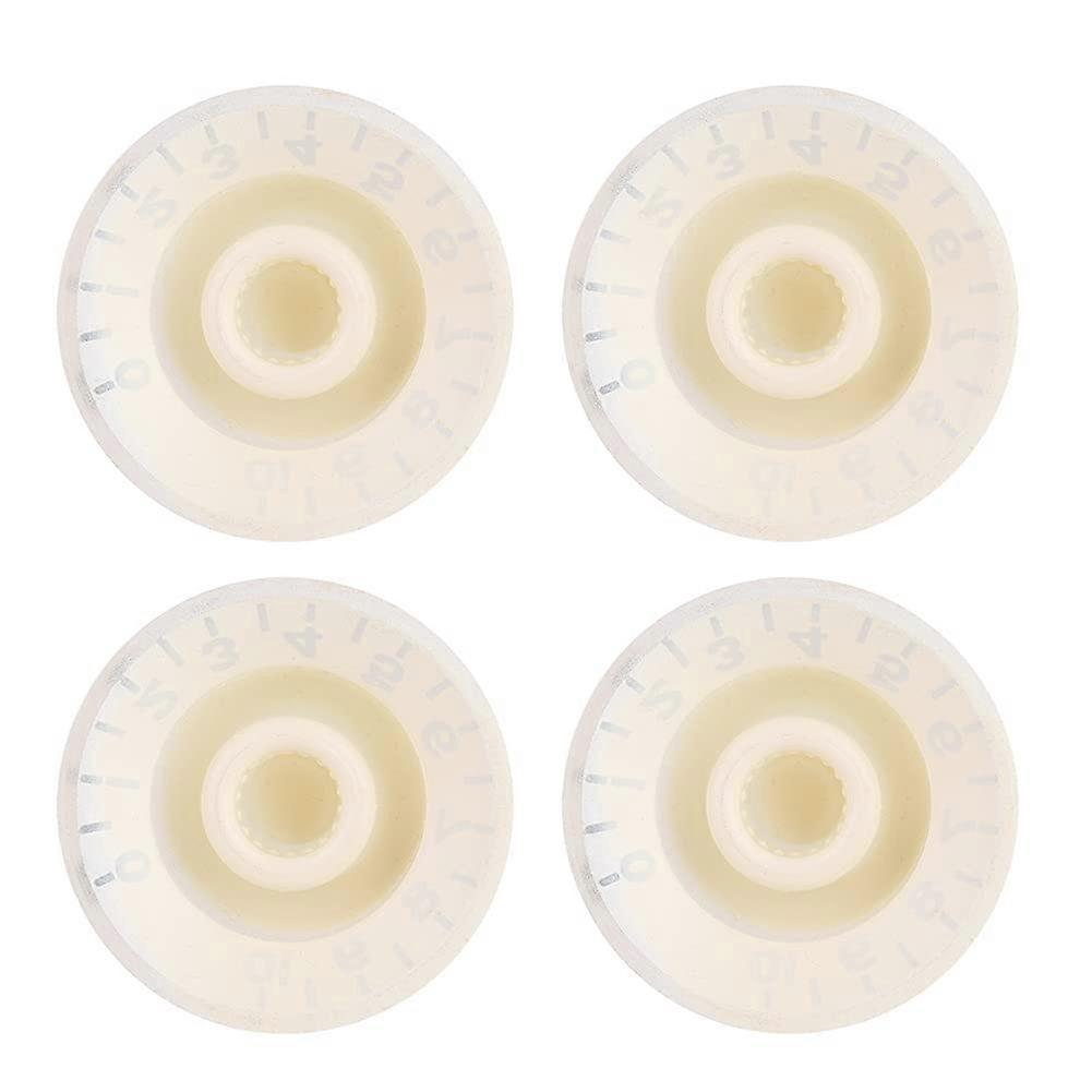 White Guitar Control Knobs 6mm for Electric Guitar, Plastic Tone and Volume Speed Knobs Replacement