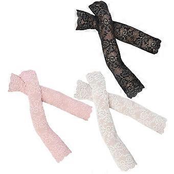 1 sæt 3 par sommerblonde elastiske isærmer Solbeskyttelsesærmer (sort, hvid, ferskenpink)