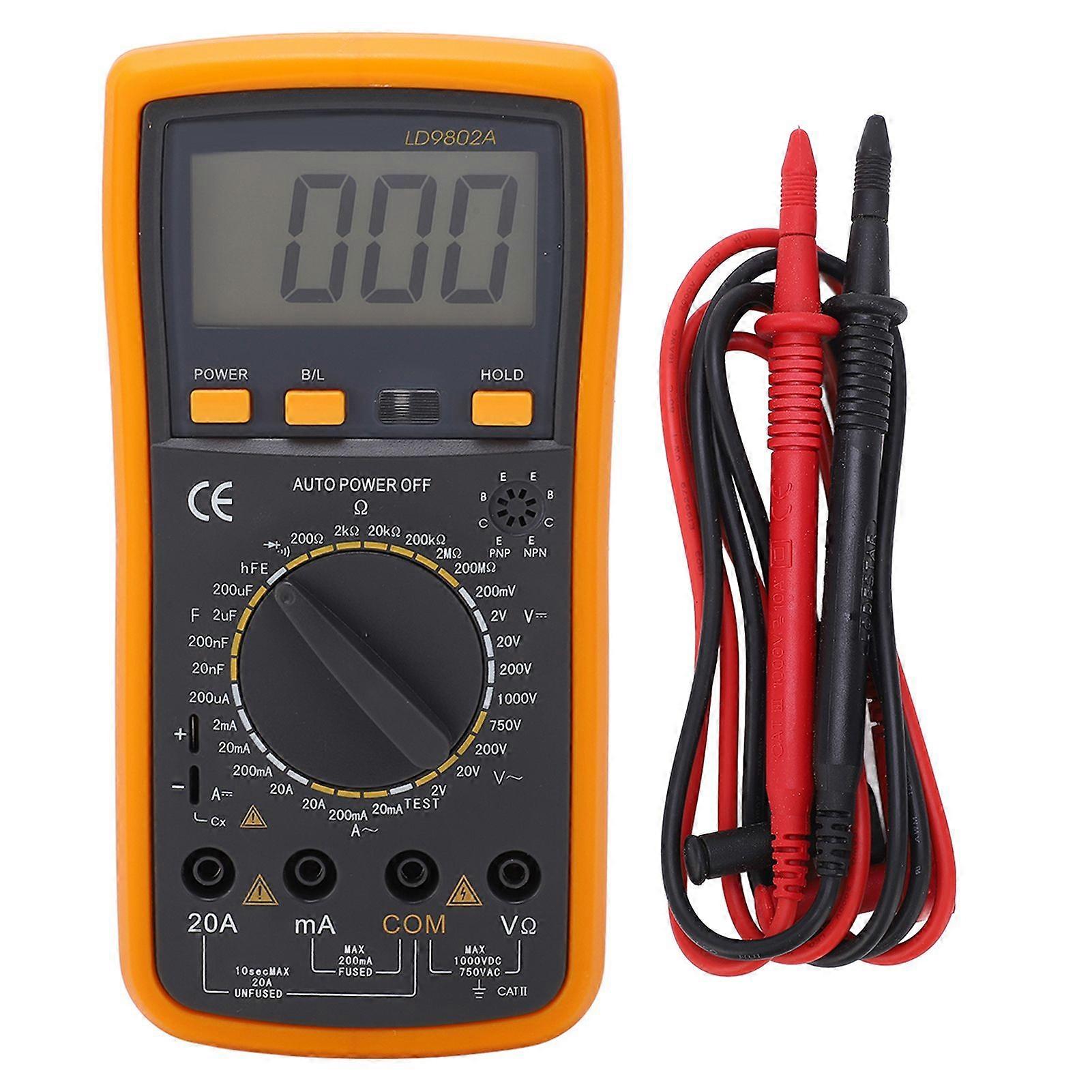 LD9802A LCD Digital Multimeter Handheld Voltage Current Meter Capacitance Tester for Industry