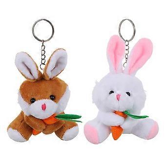 Plush Rabbit Keychain for Decoration 2Pcs Cute Bunny Bag Pendant