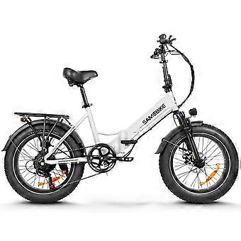 Samebike LOTDM200-II white Electric Bike 25mph 120kg Load 70-80km Assist 6061 Aluminium Adult E Bike