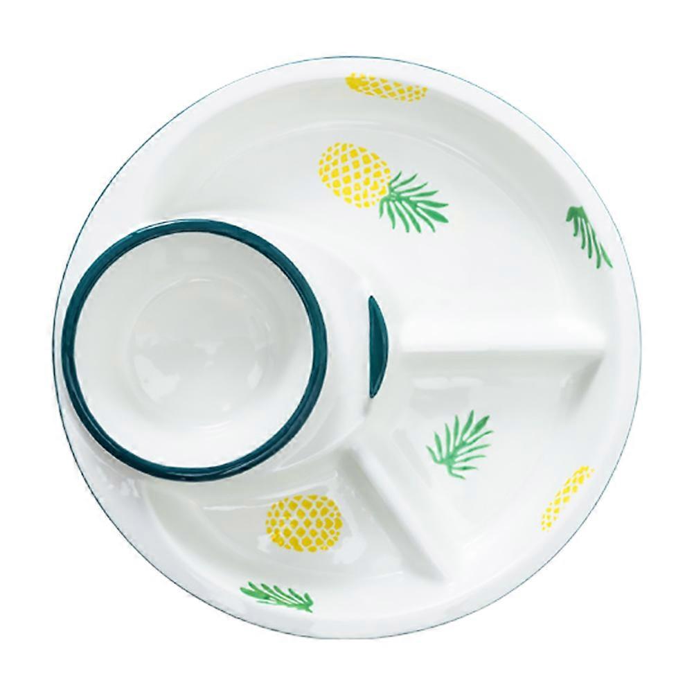 Ceramic Multi-Grid Fruit Tray for Serving Snacks 1 Piece for Home